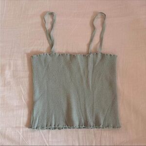 Women's Ribbed Tank Top - Sage Green